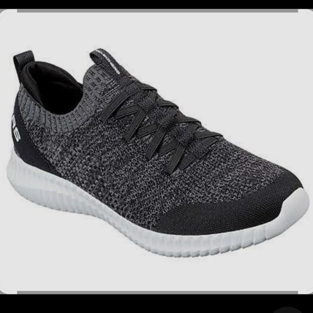Skechers Elite Stretch Mens Wide Fit Shoes Sneakers Memory Foam Black Size 11